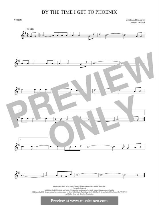 By the Time I Get to Phoenix: For violin by Jimmy Webb