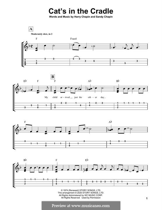 Cat's in the Cradle: For ukulele by Harry Chapin, Sandy Chapin