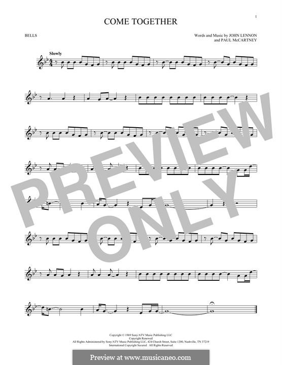 Come Together (The Beatles) instrumental version: For glockenspiel by John Lennon, Paul McCartney