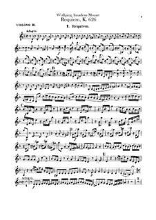 Complete Movements: Violin II part by Wolfgang Amadeus Mozart