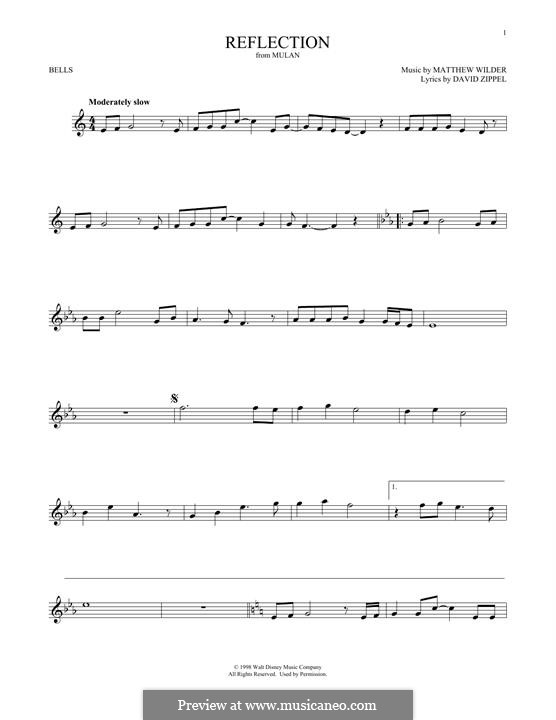 Reflection (from Disney's Mulan): For glockenspiel by Matthew Wilder