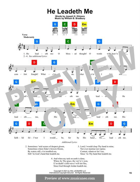 He Leadeth Me: Melody line by William Batchelder Bradbury