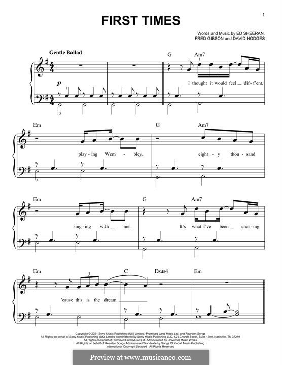 First Times By E. Sheeran - Sheet Music On MusicaNeo