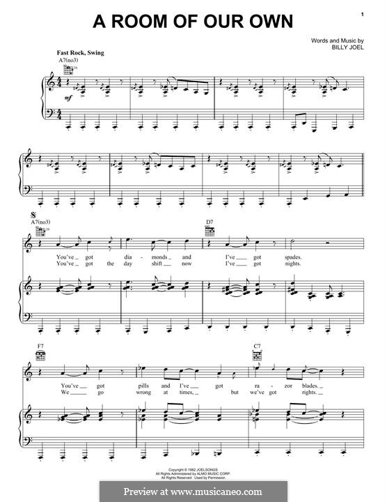 A Room Of Our Own by B. Joel sheet music on MusicaNeo A Room Of Our Own by B. Joel sheet music on MusicaNeo