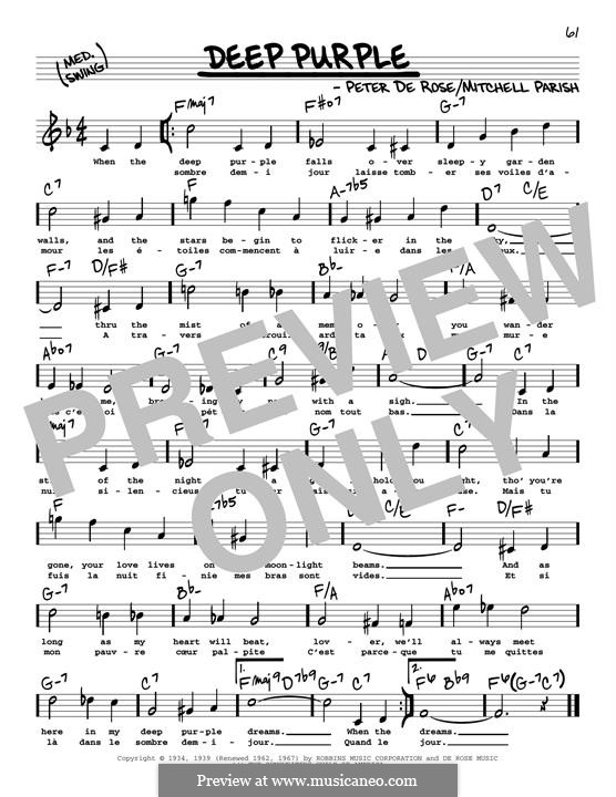 Deep Purple by P.d. Rose sheet music on MusicaNeo