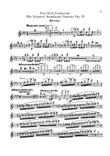 The Tempest, TH 44 Op.18: Flute piccolo part by Pyotr Tchaikovsky