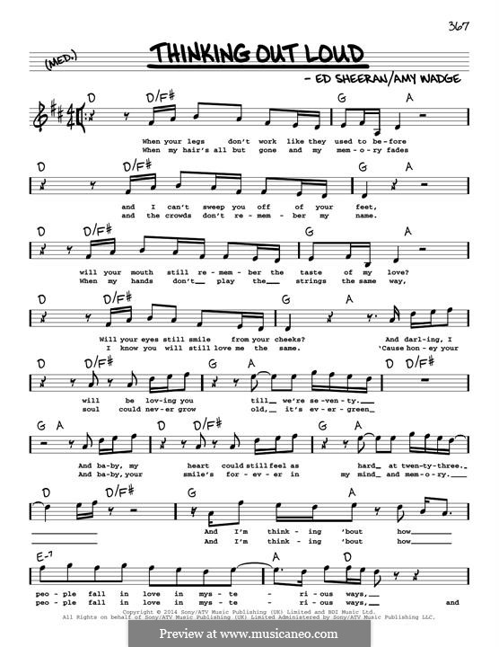 Thinking Out Loud: Melody line by Ed Sheeran, Amy Wadge