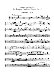 The Tempest, TH 44 Op.18: Clarinets parts by Pyotr Tchaikovsky