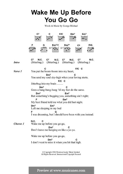 Wake Me Up Before You Go Go (Wham!): For guitar with tab by George Michael