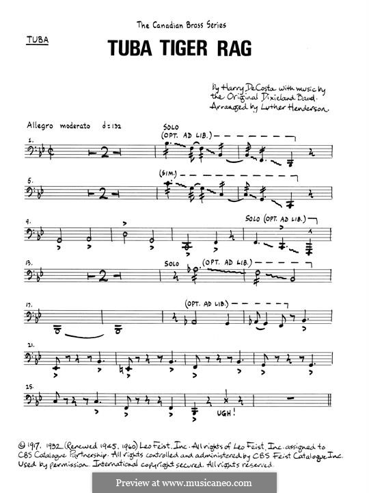 Tuba Tiger Rag: Tuba part by Unknown