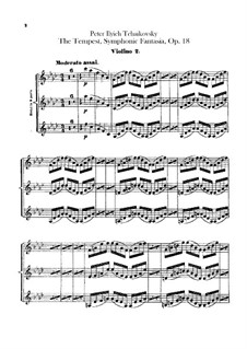 The Tempest, TH 44 Op.18: Violins II part by Pyotr Tchaikovsky