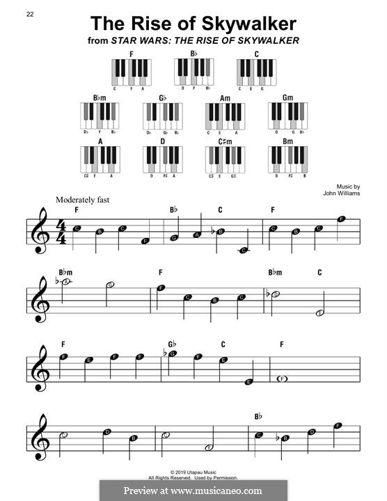 The Rise Of Skywalker (from Star Wars: The Rise Of Skywalker): For easy piano by John Williams