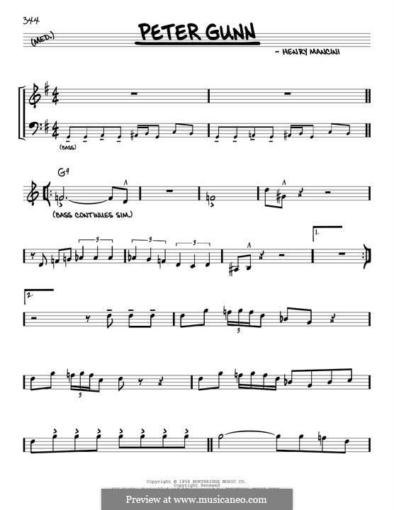 Peter Gunn: Melody line by Henry Mancini