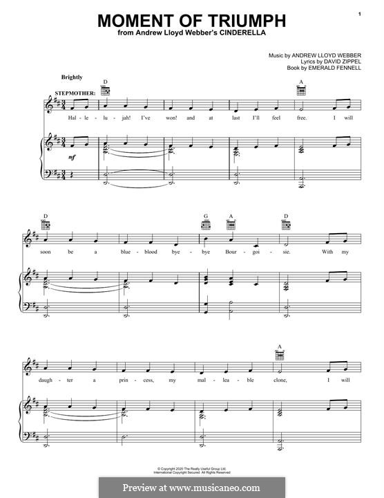 Moment Of Triumph (from Cinderella): For voice and piano (or guitar) by Andrew Lloyd Webber