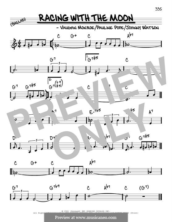 Racing with the Moon: Melody line by Johnny Watson