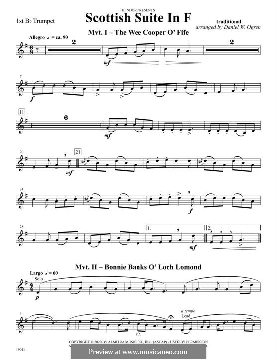Scottish Suite In F: 1st Bb Trumpet part by folklore