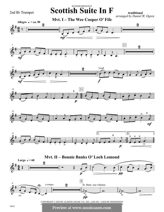 Scottish Suite In F: 2nd Bb Trumpet part by folklore