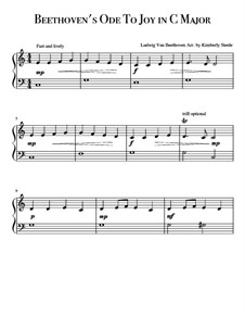 Ode to Joy, for Piano: For a single performer by Ludwig van Beethoven