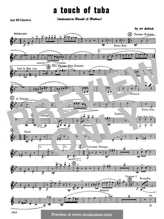 A Touch of Tuba: 2nd Bb Clarinet part by Art Dedrick