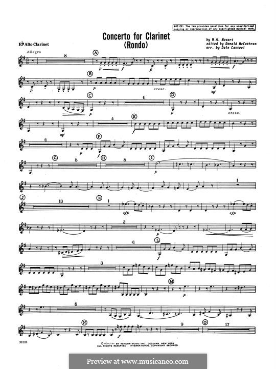Movement 3: Eb Alto Clarinet part by Wolfgang Amadeus Mozart