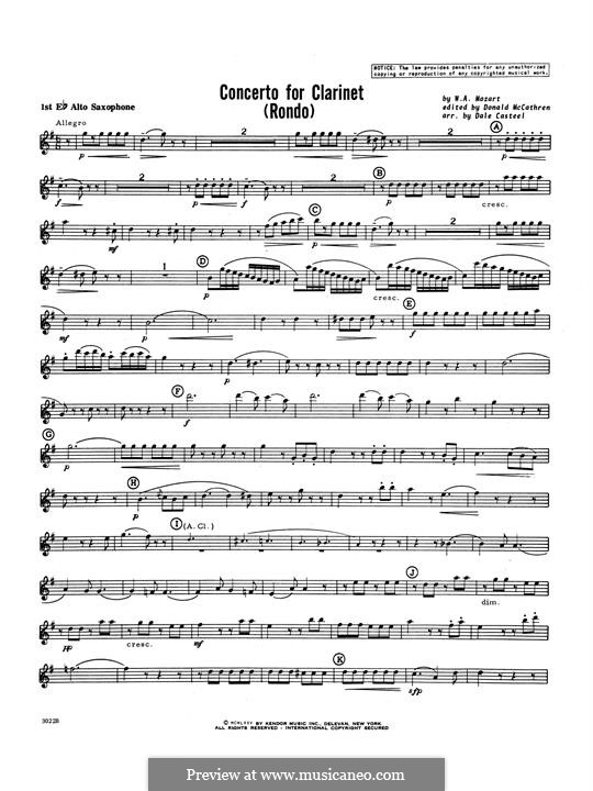 Movement 3: 1st Eb Alto Saxophone part by Wolfgang Amadeus Mozart