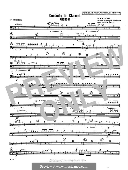 Movement 3: 1st Trombone part by Wolfgang Amadeus Mozart