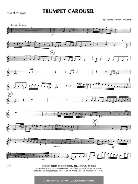 Trumpet Carousel: 2nd Bb Trumpet part by James 'Red' McLeod