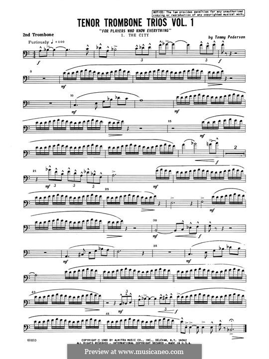Tenor Trombone Trios, Volume 1: 2nd Trombone part by Tommy Pedersen
