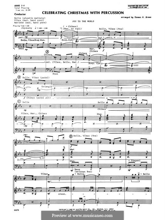 Celebrating Christmas With Percussion, Part 1: Full Score by Georg Friedrich Händel