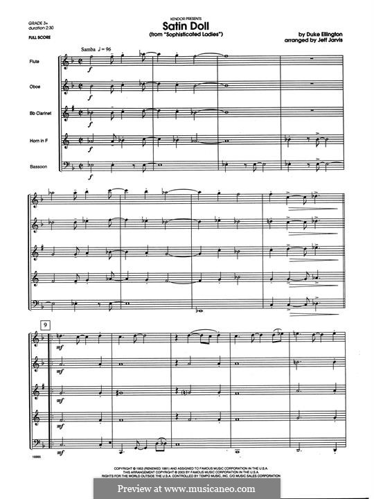 Woodwind Ensemble version: Full score by Duke Ellington