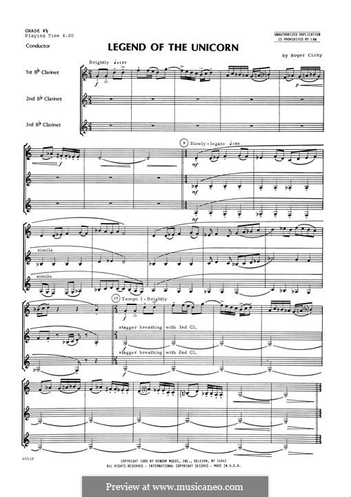 Legend Of The Unicorn by R. Cichy - sheet music on MusicaNeo