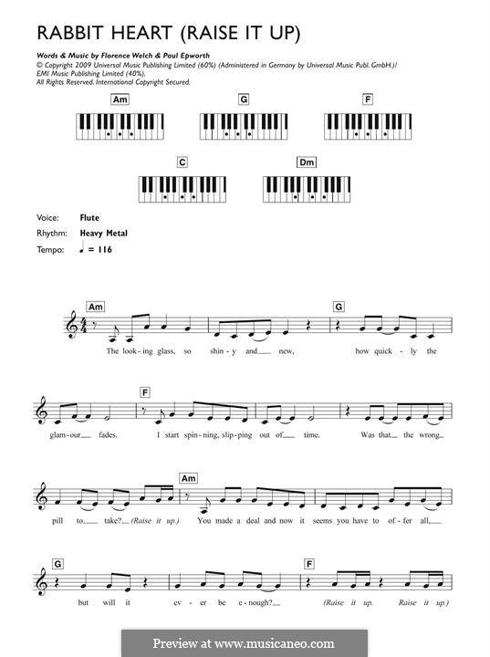 Rabbit Heart (Raise It Up): For piano by Florence Welch, Paul Epworth