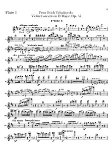 Concerto for Violin and Orchestra in D Major, TH 59 Op.35: Flutes parts by Pyotr Tchaikovsky