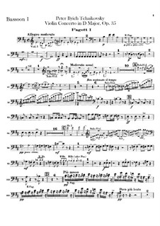 Concerto for Violin and Orchestra in D Major, TH 59 Op.35: Bassoons parts by Pyotr Tchaikovsky