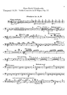 Concerto for Violin and Orchestra in D Major, TH 59 Op.35: Timpani part by Pyotr Tchaikovsky