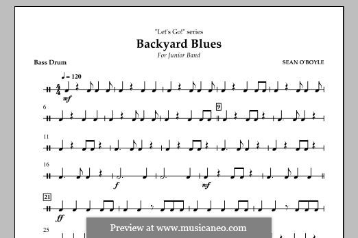 Backyard Blues: Bass Drum part by Sean O'Boyle
