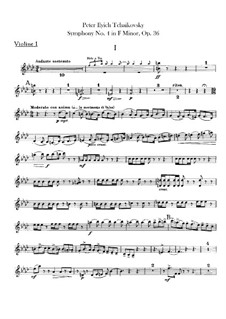 Symphony No.4 in F Minor, TH 27 Op.36: Violins I part by Pyotr Tchaikovsky