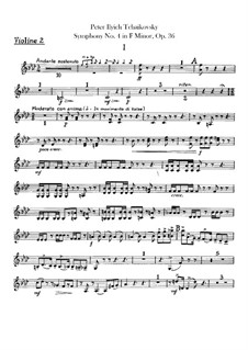 Symphony No.4 in F Minor, TH 27 Op.36: Violins II part by Pyotr Tchaikovsky