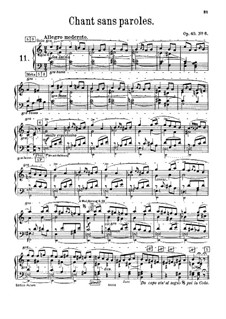 Twelve Pieces , TH 138 Op.40: No.6 Song without Words, for harmonium by Pyotr Tchaikovsky