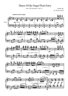 No.3 Dance of the Sugar-Plum Fairy, for Piano: For a single performer by Pyotr Tchaikovsky
