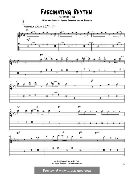 Fascinating Rhythm (from Rhapsody in Blue): For guitar by George Gershwin