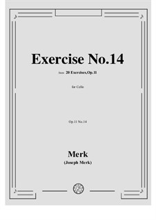 20 Exercises for Cello, Op.11: Exercise No.14 by Joseph Merk
