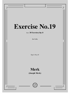 20 Exercises for Cello, Op.11: Exercise No.19 by Joseph Merk