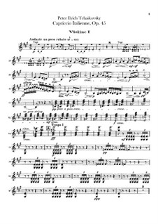 Italian Capriccio, TH 47 Op.45: Violins I part by Pyotr Tchaikovsky