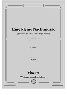 Complete Movements: For violin, cello and piano by Wolfgang Amadeus Mozart