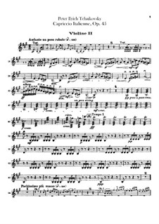 Italian Capriccio, TH 47 Op.45: Violins II part by Pyotr Tchaikovsky