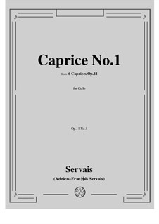Six Caprices for Cello (with Cello II ad libitum), Op.11: Caprice No.1 by Adrien-François Servais