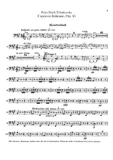 Italian Capriccio, TH 47 Op.45: Double bass part by Pyotr Tchaikovsky