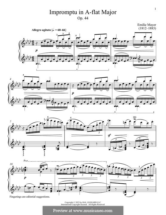 Impromptu in A-flat Major, Op.44: Impromptu in A-flat Major by Emilie Mayer