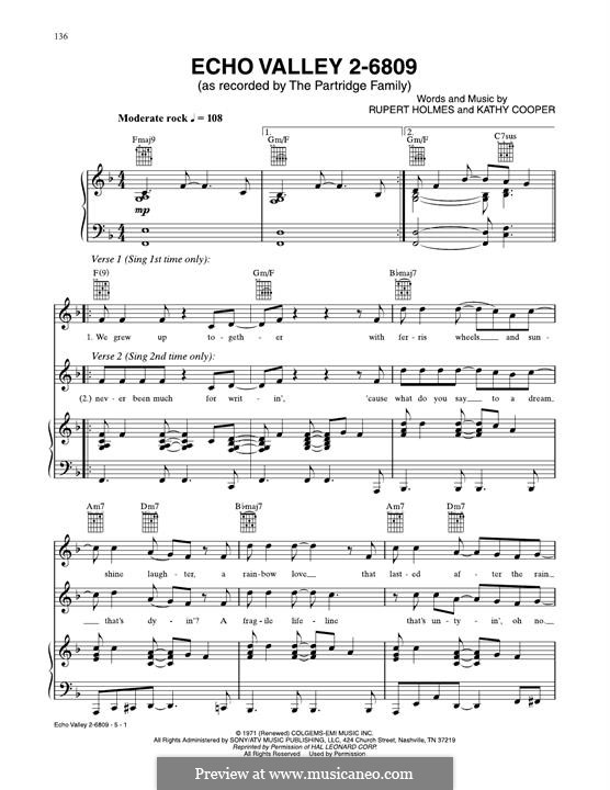 Echo Valley 26809 (The Partridge Family) by R. Holmes on MusicaNeo